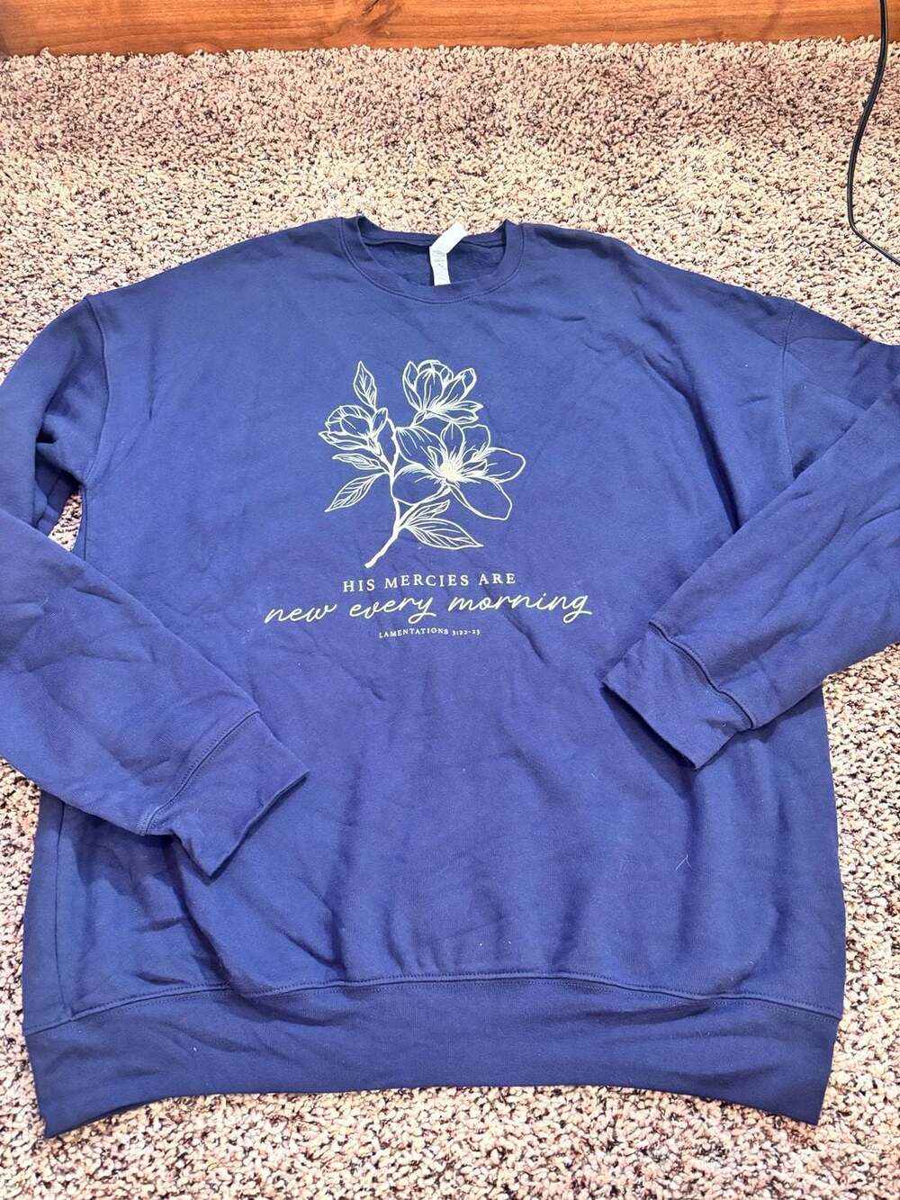 Bella + Canvas His Mercies Are New Sweatshirt XL